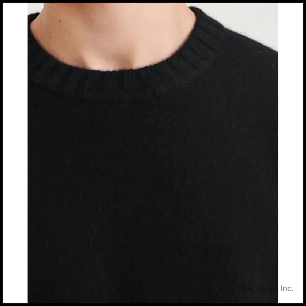 Luxe Cashmere Crewneck Sweater Classic Elegant Minimal Relaxed Fit Pullover